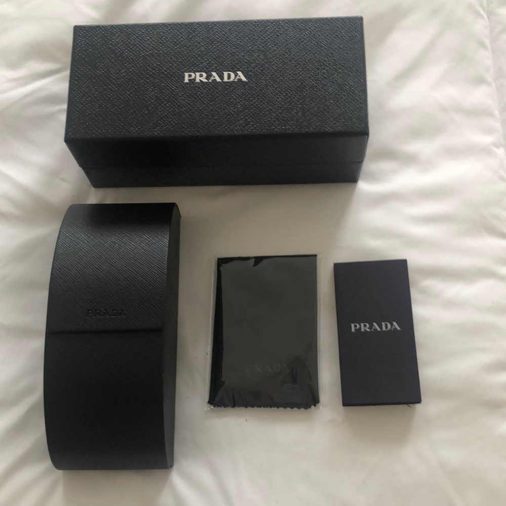 Prada Hardshell Sunglass Case W/Box Dustcloth New